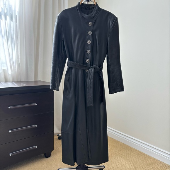Linea Pelle Oryan Long Leather Coat * Vintage * Size Small - Picture 2 of 16
